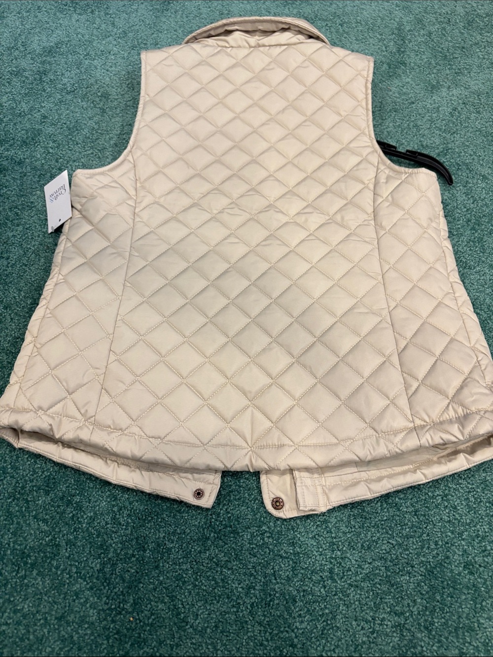 NWT Croft & Barrow Quilted Vest Beige Women’s Size Small - Picture 4 of 4